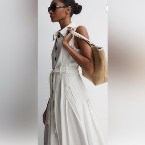 Reiss Button Front MIDI Dress